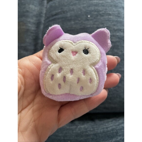 Squishmallow Squishville Plush Lot of 2 Holly The Owl Kat Leopard Mini 2 Inch - Picture 4 of 5